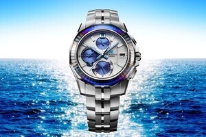 カシオ、プラチナブルーが際立つOCEANUS Mantaの限定モデル「OCW-S6000PB」